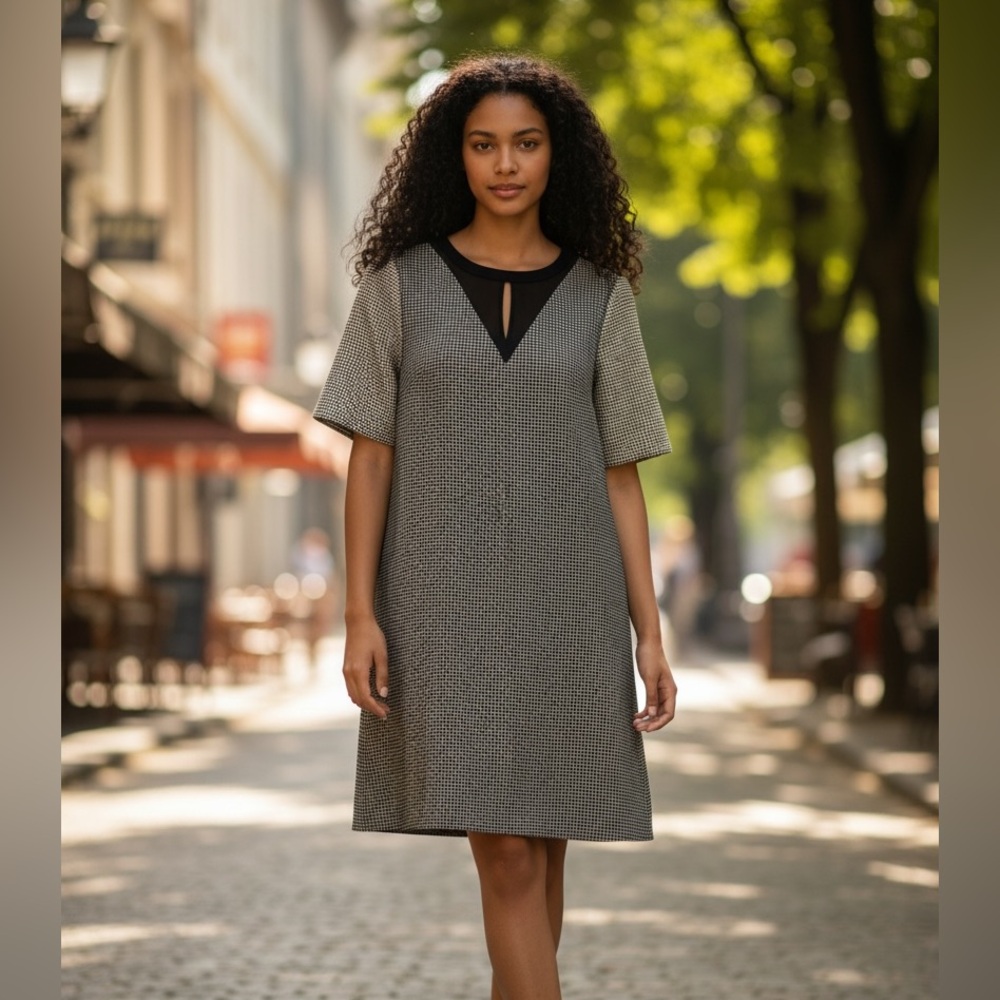 Bcbgeneration Black And White Grid Pattern Top - image 5